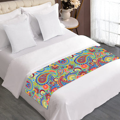 Asian Paisley Pattern Print Bed Runner