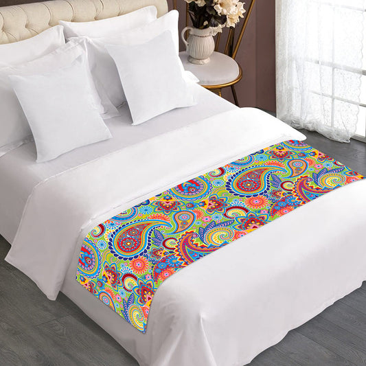 Asian Paisley Pattern Print Bed Runner