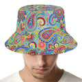 Asian Paisley Pattern Print Bucket Hat