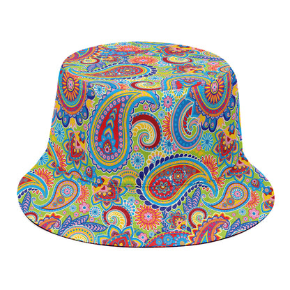 Asian Paisley Pattern Print Bucket Hat