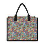 Asian Paisley Pattern Print Canvas Tote Bag