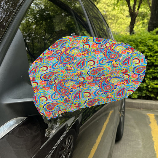 Asian Paisley Pattern Print Car Side Mirror Covers