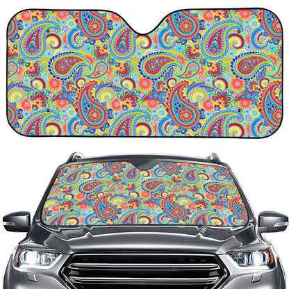 Asian Paisley Pattern Print Car Windshield Sun Shade