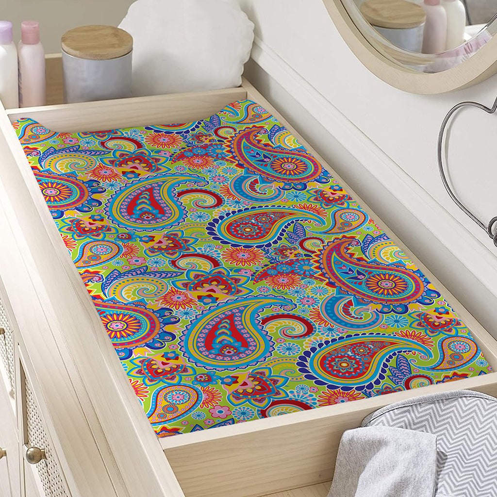 Asian Paisley Pattern Print Changing Pad Cover