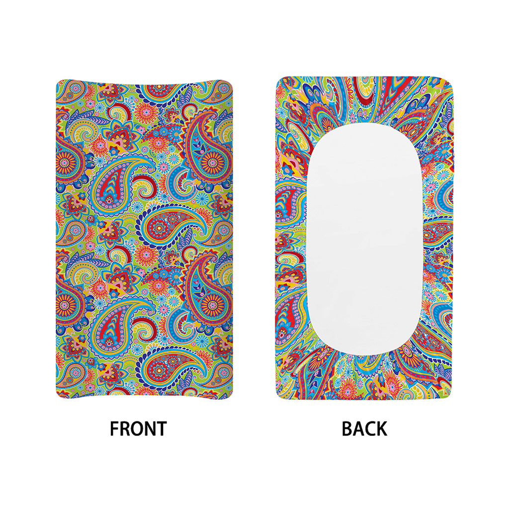 Asian Paisley Pattern Print Changing Pad Cover