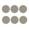 Asian Paisley Pattern Print Coaster Set