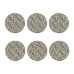 Asian Paisley Pattern Print Coaster Set