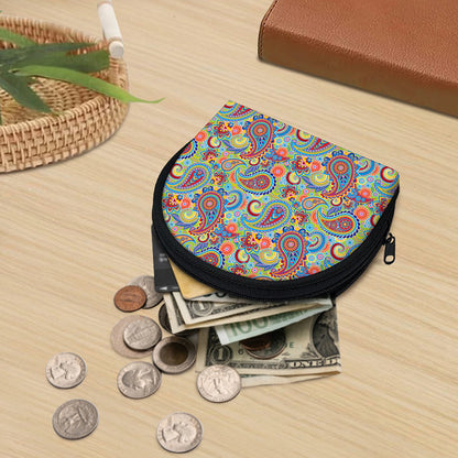 Asian Paisley Pattern Print Coin Purse