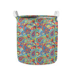 Asian Paisley Pattern Print Collapsible Laundry Basket