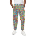 Asian Paisley Pattern Print Cotton Sweatpants