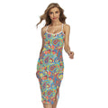 Asian Paisley Pattern Print Cross Back Cami Dress