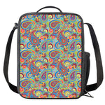 Asian Paisley Pattern Print Crossbody Lunch Bag