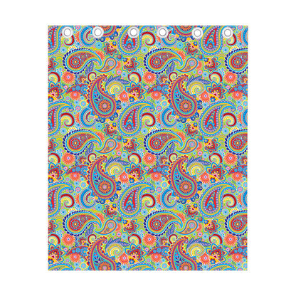 Asian Paisley Pattern Print Curtain