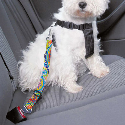 Asian Paisley Pattern Print Dog Seat Belt