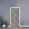 Asian Paisley Pattern Print Door Sticker