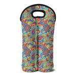 Asian Paisley Pattern Print Double Neoprene Wine Tote