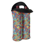 Asian Paisley Pattern Print Double Neoprene Wine Tote
