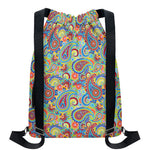 Asian Paisley Pattern Print Drawstring Backpack