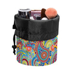 Asian Paisley Pattern Print Drawstring Makeup Bag