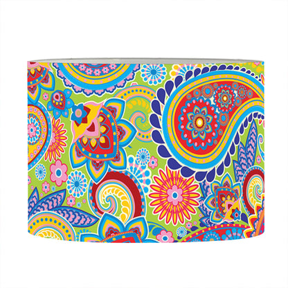 Asian Paisley Pattern Print Drum Lamp Shade