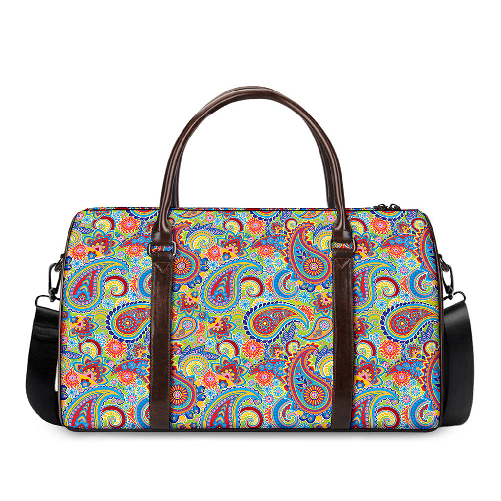 Asian Paisley Pattern Print Duffle Bag