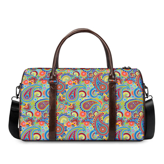 Asian Paisley Pattern Print Duffle Bag