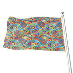 Asian Paisley Pattern Print Flag
