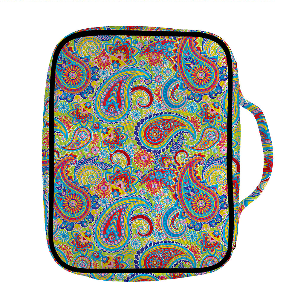 Asian Paisley Pattern Print Front Pocket Bible Bag