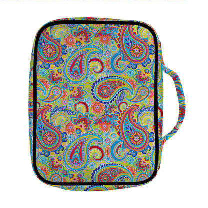 Asian Paisley Pattern Print Front Pocket Bible Bag