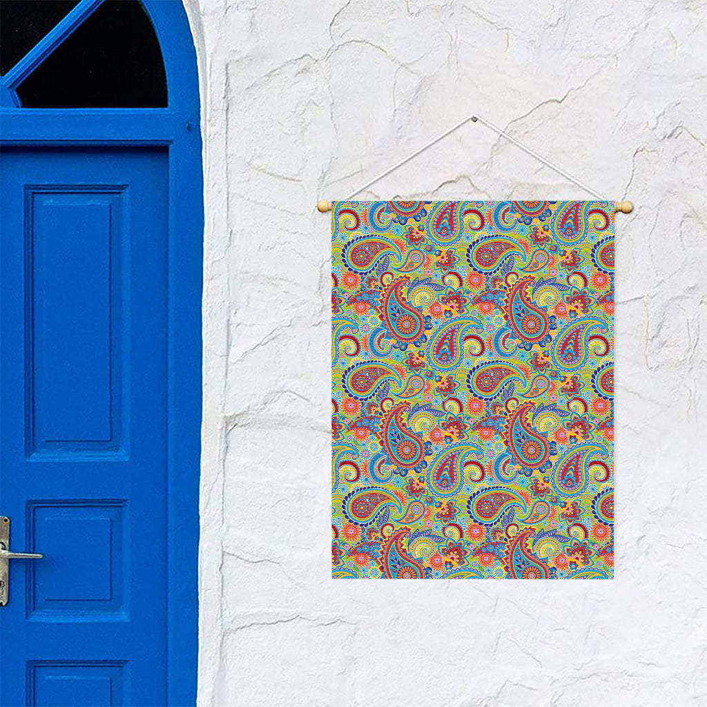 Asian Paisley Pattern Print Garden Flag