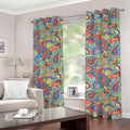 Asian Paisley Pattern Print Grommet Curtains
