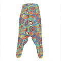 Asian Paisley Pattern Print Hammer Pants