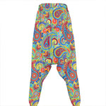 Asian Paisley Pattern Print Hammer Pants