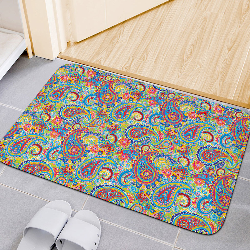 Asian Paisley Pattern Print Indoor Door Mat