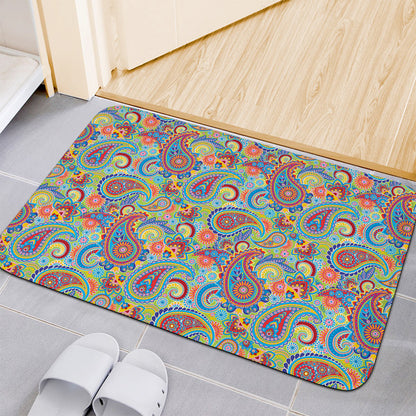 Asian Paisley Pattern Print Indoor Door Mat