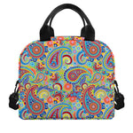 Asian Paisley Pattern Print Insulated Lunch Bag