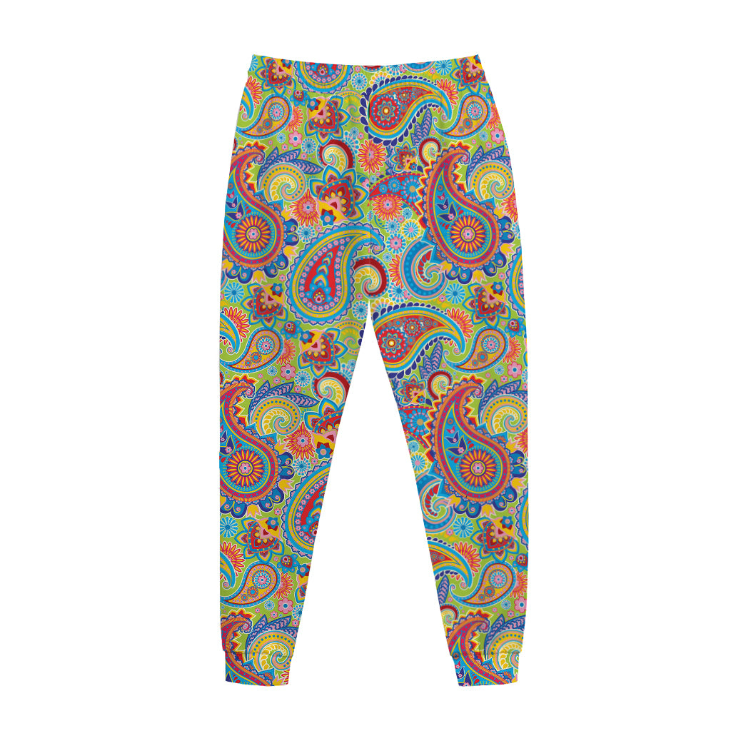 Asian Paisley Pattern Print Jogger Pants