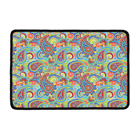 Asian Paisley Pattern Print Kitchen Mat