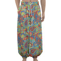 Asian Paisley Pattern Print Lantern Pants