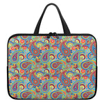 Asian Paisley Pattern Print Laptop Sleeve With Handle