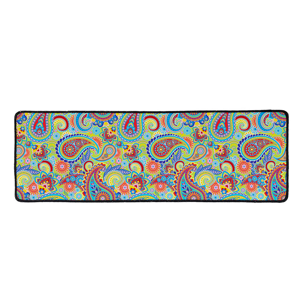 Asian Paisley Pattern Print Long Kitchen Mat