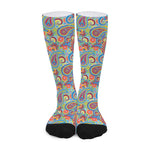 Asian Paisley Pattern Print Long Socks