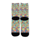 Asian Paisley Pattern Print Long Socks