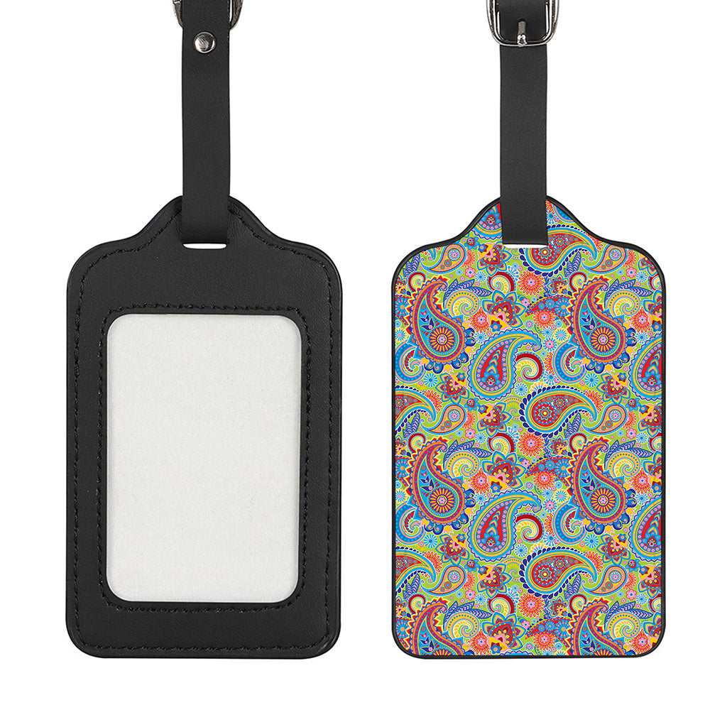 Asian Paisley Pattern Print Luggage Tag