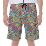 Asian Paisley Pattern Print Men's Beach Shorts