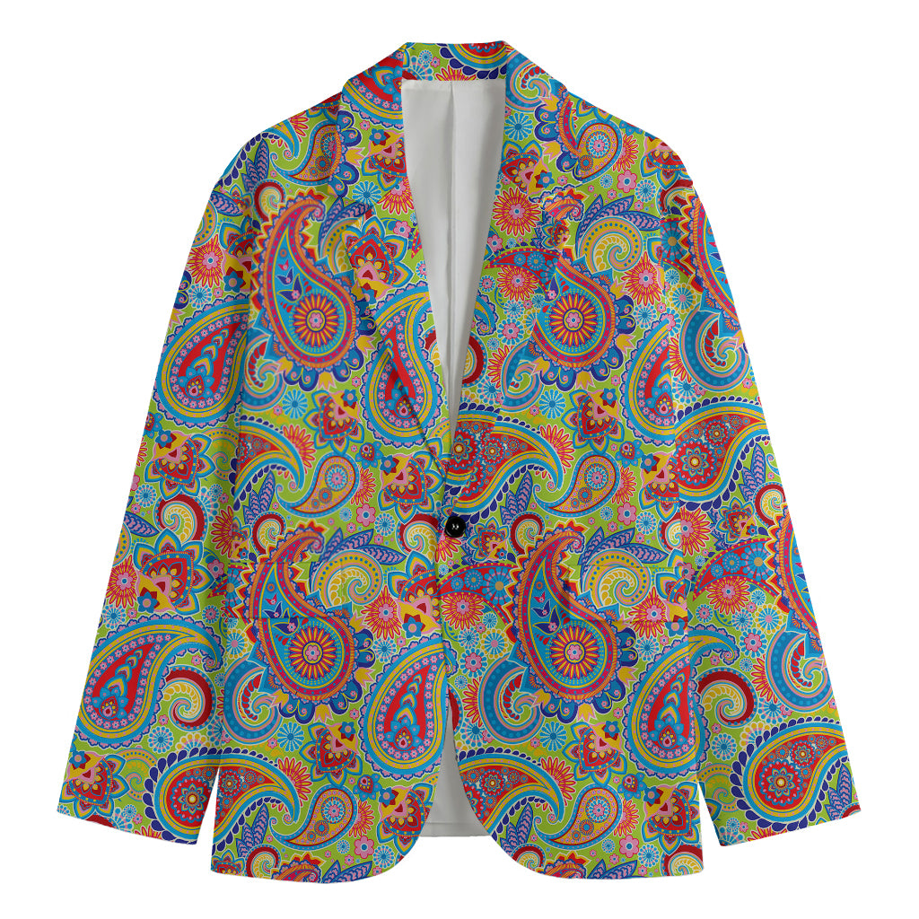 Asian Paisley Pattern Print Men's Blazer