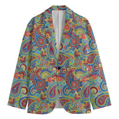 Asian Paisley Pattern Print Men's Blazer
