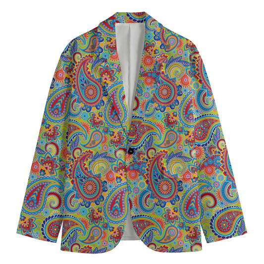 Asian Paisley Pattern Print Men's Blazer