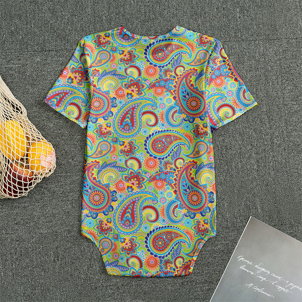 Asian Paisley Pattern Print Men's Bodysuit
