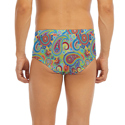 Asian Paisley Pattern Print Men's Briefs
